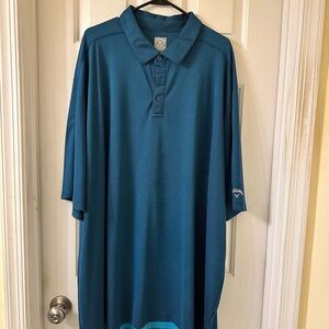 Callaway Men's Opti Dri Perfomance Polo Big & Tall 5XLT Teal Blue Design